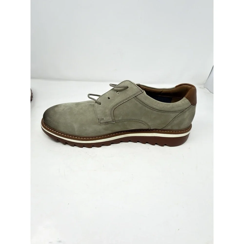 Nordstrom Rack Men's Gray Leather Derby Shoes Size 10W Lug‎ Sole Burnished Toe